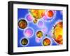 Influenza Virus Particles-PASIEKA-Framed Photographic Print