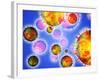 Influenza Virus Particles-PASIEKA-Framed Photographic Print