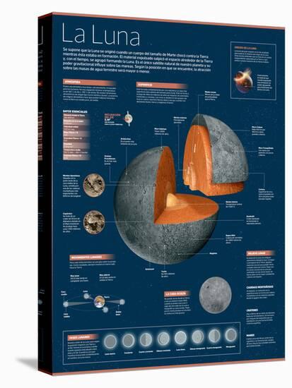 Infografía De La Luna: Atmósfera, Composición, Los Movimientos Lunares, Las Fases Lunares Y Más-null-Stretched Canvas