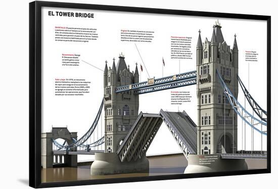 Infografía De Las Características E Historia Del Tower Bridge De Londres, Construido En 1894-null-Framed Poster