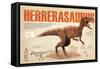 Infografía Del Herrerasaurus, Carnívoro Del Triásico, Cuyos Fósiles Fueron Hallados En Argentina-null-Framed Stretched Canvas