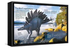 Infografía Del Stegosaurus, Un Dinosaurio Herbívoro Que Vivió En El Jurásico Tardío-null-Framed Stretched Canvas