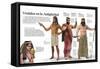 Infografía Del Vestuario Y Maquillaje En La Antigüedad, India, Egipto Y Mesopotamia, 5000-3000 A.C-null-Framed Stretched Canvas