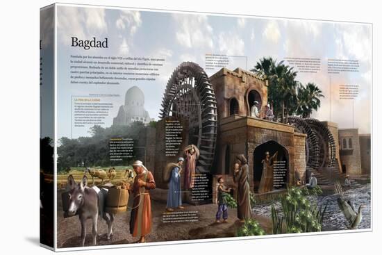 Infografía Sobre La Antigua Ciudad De Bagdad En Su Época Bajo La Dinastía Abásida-null-Stretched Canvas