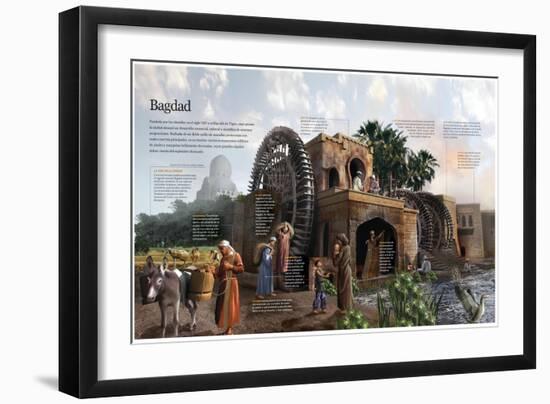Infografía Sobre La Antigua Ciudad De Bagdad En Su Época Bajo La Dinastía Abásida-null-Framed Giclee Print