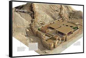 Infografía Sobre La Ciudad De Persépolis, Construida Durante El 520 A.C. En La Actual Irán-null-Framed Stretched Canvas