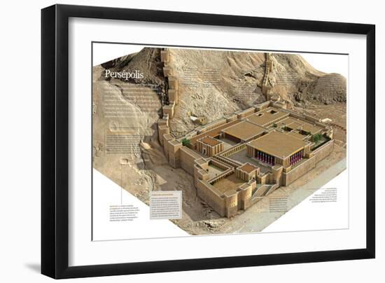 Infografía Sobre La Ciudad De Persépolis, Construida Durante El 520 A.C. En La Actual Irán-null-Framed Giclee Print