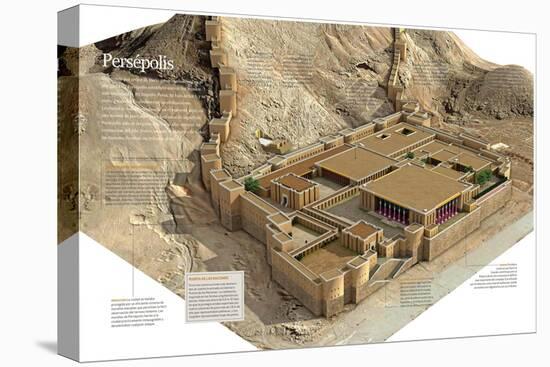 Infografía Sobre La Ciudad De Persépolis, Construida Durante El 520 A.C. En La Actual Irán-null-Stretched Canvas