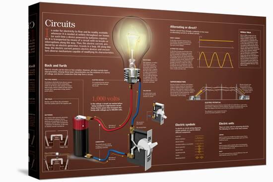 Infographic About Electric Circuits: What They Are, in Which Ways Can Electric Current Flow-null-Stretched Canvas