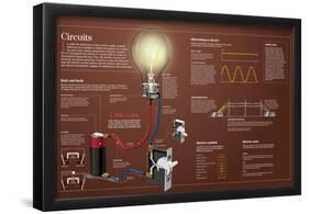 Infographic About Electric Circuits: What They Are, in Which Ways Can Electric Current Flow-null-Framed Poster