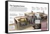 Infographic About Houses in Ancient Egypt, Built with Adobe and Different Rooms-null-Framed Stretched Canvas