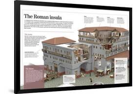 Infographic About Roman Insulae (27-476): Apartment Buildings to Be Rented in the Imperial Age-null-Framed Poster