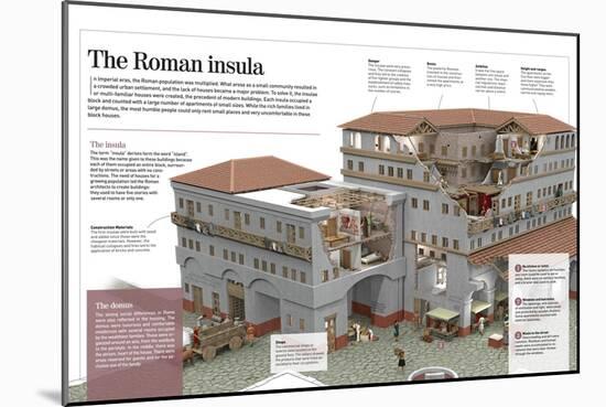 Infographic About Roman Insulae (27-476): Apartment Buildings to Be Rented in the Imperial Age-null-Mounted Poster