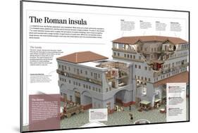 Infographic About Roman Insulae (27-476): Apartment Buildings to Be Rented in the Imperial Age-null-Mounted Poster