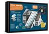 Infographic About Solar Energy and How Electricity it Is Obtained Through It-null-Framed Stretched Canvas
