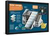 Infographic About Solar Energy and How Electricity it Is Obtained Through It-null-Framed Poster