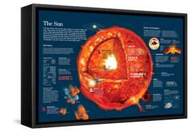 Infographic About the Characteristics of the Sun and Chemical Reactions in its Core-null-Framed Stretched Canvas