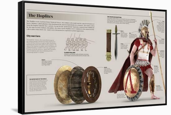 Infographic About the Hoplites, Volunteer Citizens of Classical Greece That Fought in War-null-Framed Stretched Canvas