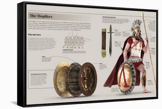 Infographic About the Hoplites, Volunteer Citizens of Classical Greece That Fought in War-null-Framed Stretched Canvas