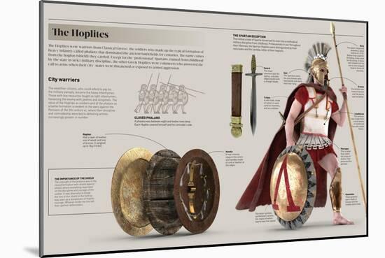 Infographic About the Hoplites, Volunteer Citizens of Classical Greece That Fought in War-null-Mounted Poster