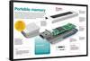 Infographic About the Portable Information Storage System or Pen Drive-null-Framed Poster