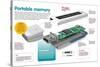 Infographic About the Portable Information Storage System or Pen Drive-null-Stretched Canvas