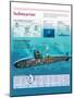 Infographic of a Nuclear Submarine, the Mechanism of Ascent and Descent and Evolution of Submarine-null-Mounted Poster