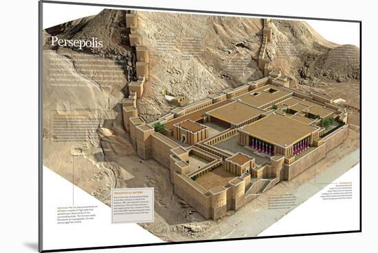 Infographic of Persepolis, Constructed in Various Phases During 520 B.C. in Present Iran-null-Mounted Poster