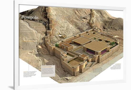 Infographic of Persepolis, Constructed in Various Phases During 520 B.C. in Present Iran-null-Framed Giclee Print