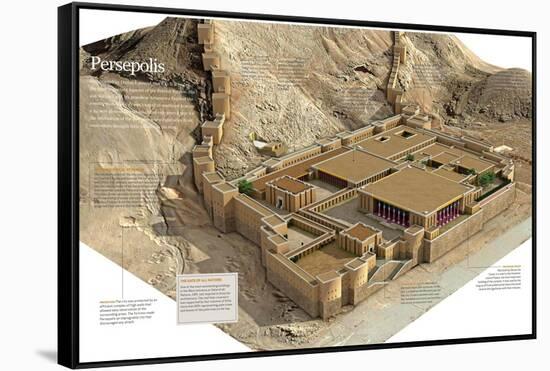 Infographic of Persepolis, Constructed in Various Phases During 520 B.C. in Present Iran-null-Framed Stretched Canvas