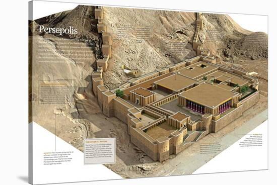 Infographic of Persepolis, Constructed in Various Phases During 520 B.C. in Present Iran-null-Stretched Canvas