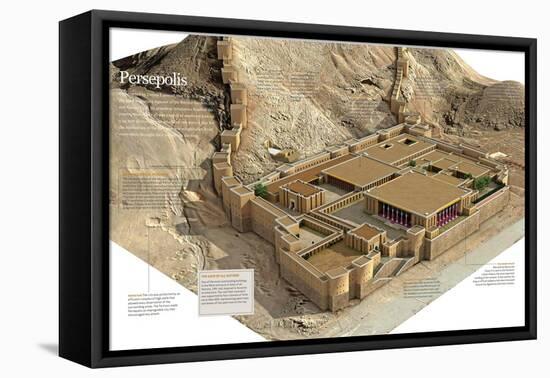 Infographic of Persepolis, Constructed in Various Phases During 520 B.C. in Present Iran-null-Framed Stretched Canvas