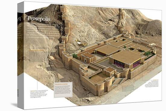 Infographic of Persepolis, Constructed in Various Phases During 520 B.C. in Present Iran-null-Stretched Canvas