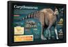 Infographic of the Corythosaurus, an Hadrosaurus That Lived During the Late Cretaceous Period-null-Framed Poster