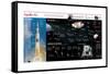 Infographic of the Launch, the Flight, the Lunar Landing and the Return of the Apollo XI-null-Framed Stretched Canvas