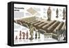 Infographic of the Terracotta Army, a Complex of Soldiers, Chariots and Horses-null-Framed Stretched Canvas