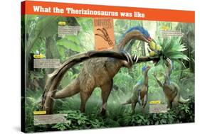 Infographic of the Therizinosaurus, a Herbivorous Sauropod from the Cretaceous Period (Mesozoic)-null-Stretched Canvas
