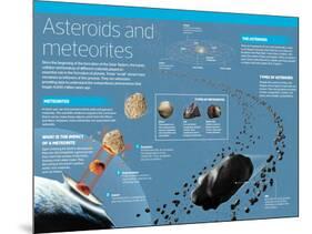 Infographic on Asteroids and Meteorites: What They Are, Types, How a Meteorite Impacts-null-Mounted Poster