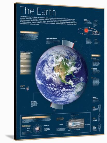 Infographic on the Earth, the Third Planet of the Solar System-null-Stretched Canvas