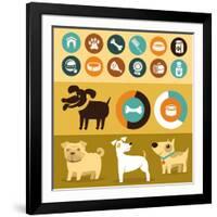 Infographics Elements - Dogs-venimo-Framed Art Print