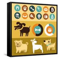 Infographics Elements - Dogs-venimo-Framed Stretched Canvas