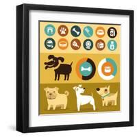 Infographics Elements - Dogs-venimo-Framed Art Print