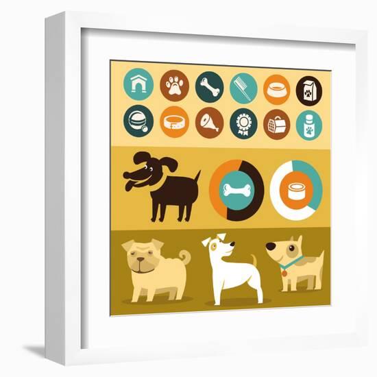 Infographics Elements - Dogs-venimo-Framed Art Print