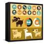 Infographics Elements - Dogs-venimo-Framed Stretched Canvas