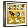 Infographics Elements - Dogs-venimo-Framed Art Print