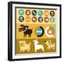 Infographics Elements - Dogs-venimo-Framed Art Print