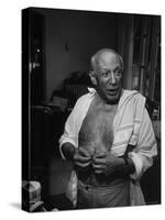 Informal Portrait of Artist Pablo Picasso at Notre Dame de Vie, His Home in Mougins-Gjon Mili-Stretched Canvas