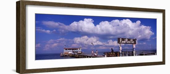 Information Board of Rod and Reel Pier, Tampa Bay, Gulf of Mexico, Anna Maria Island, Florida, USA-null-Framed Photographic Print