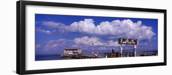 Information Board of Rod and Reel Pier, Tampa Bay, Gulf of Mexico, Anna Maria Island, Florida, USA-null-Framed Photographic Print