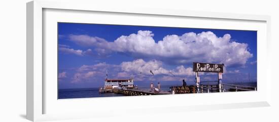 Information Board of Rod and Reel Pier, Tampa Bay, Gulf of Mexico, Anna Maria Island, Florida, USA-null-Framed Photographic Print